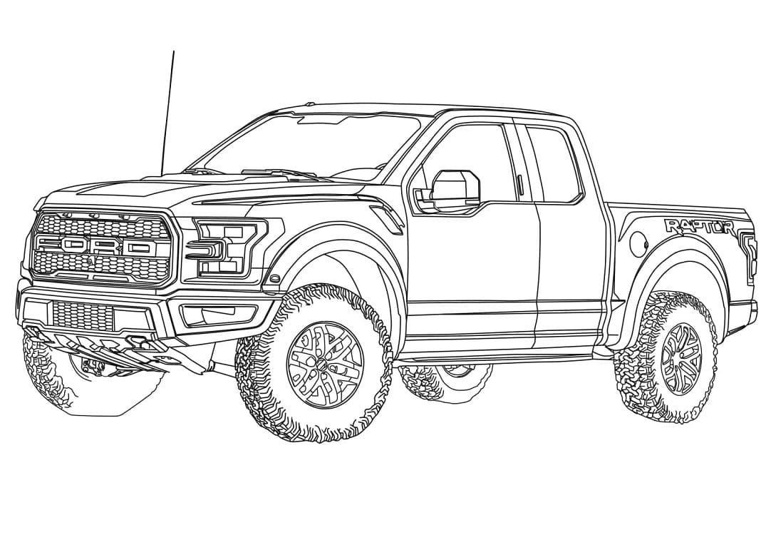 Desenho deCaminhonete Ford Raptor para colorir