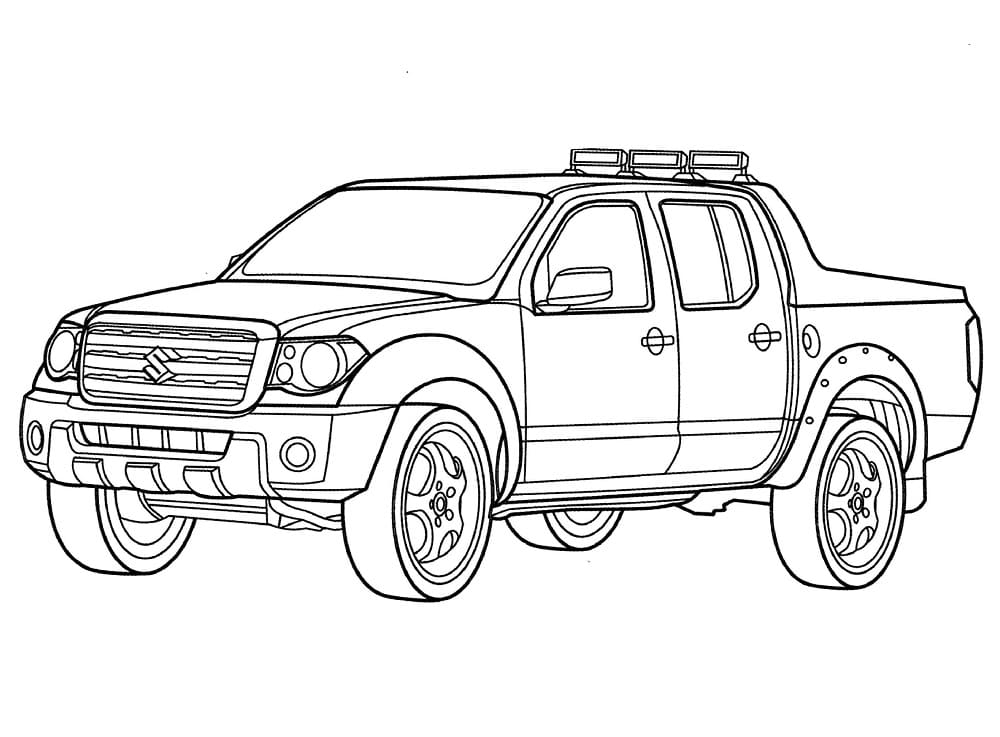 Desenho deCaminhonete Suzuki Equator para colorir