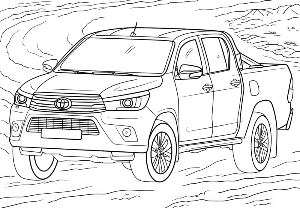 Desenho deCaminhonete Toyota Hilux para colorir