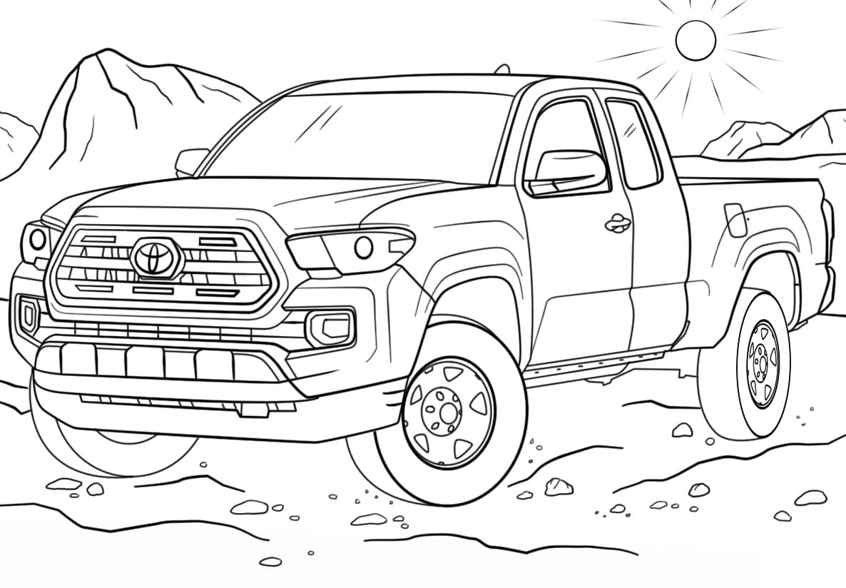 Desenho deCaminhonete Toyota Tacoma para colorir