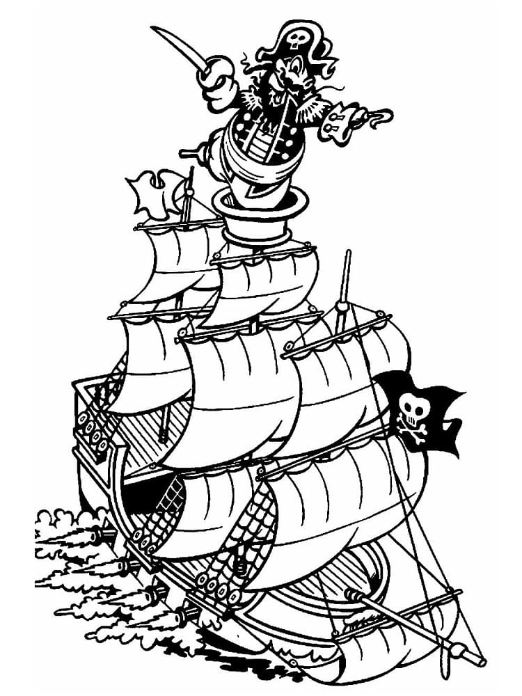 Desenho deCapitão do Navio Pirata para colorir