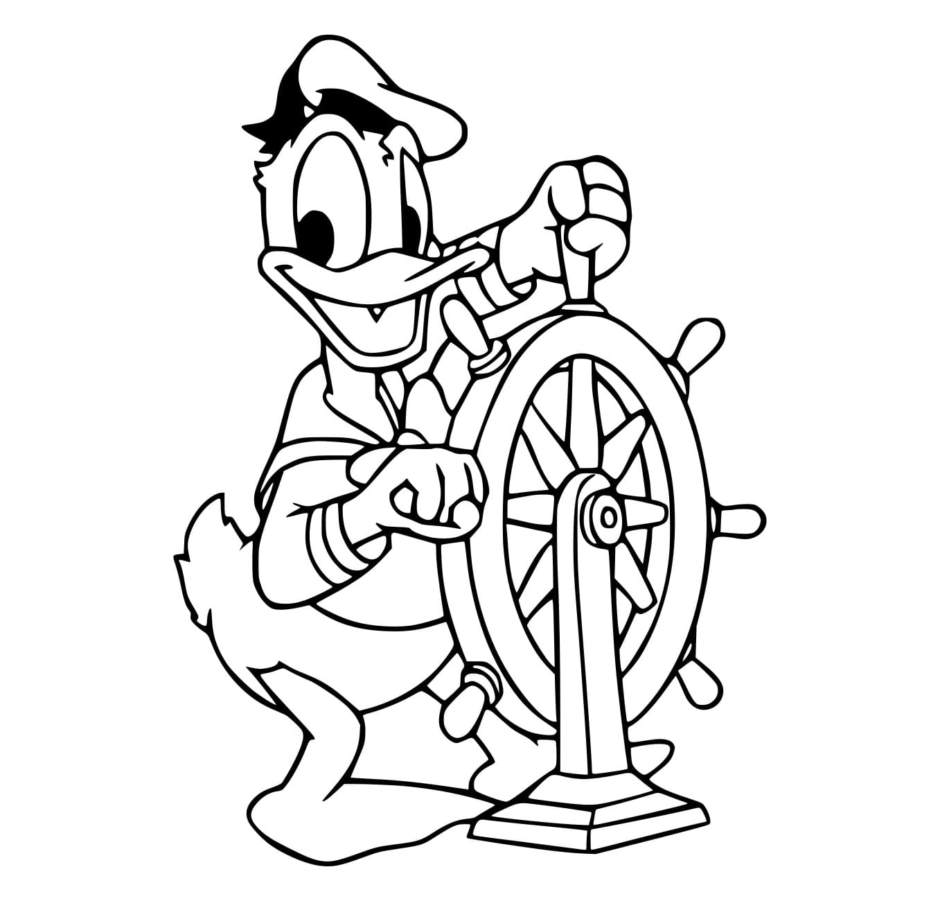 Desenho de Capitão Pato Donald para colorir