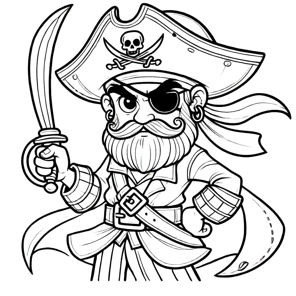 Desenho de Capitão Pirata Para Imprimir para colorir