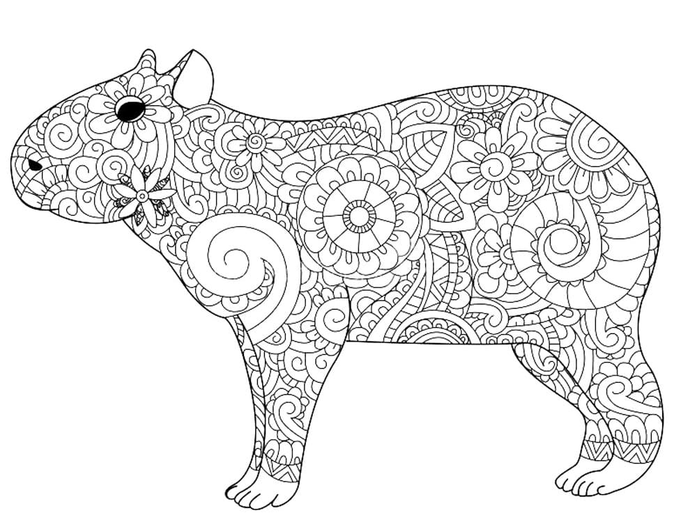 Desenho deCapivara Para Adultos para colorir