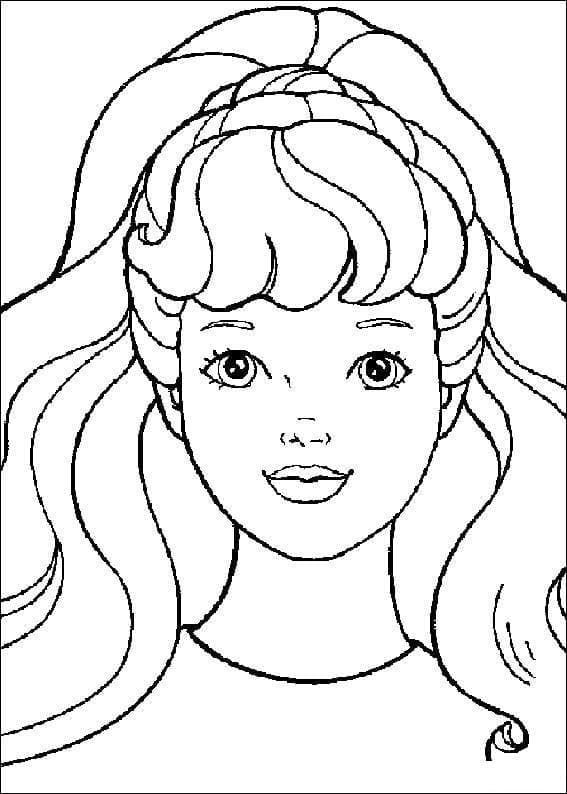 Desenho deCara de Barbie para colorir