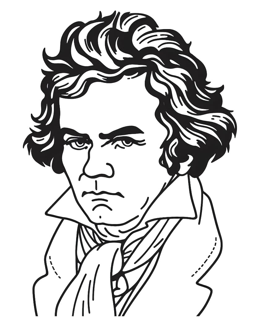 Desenhos de Beethoven para colorir