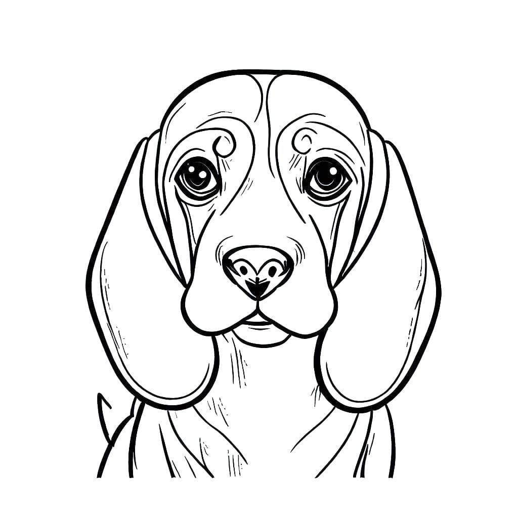 Desenho deCara de Cachorro Beagle para colorir