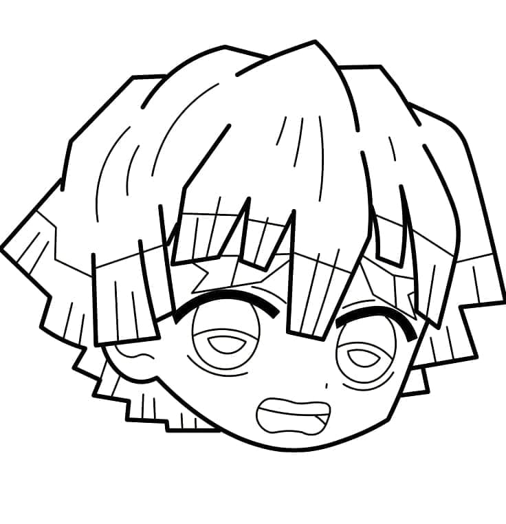 Desenho deCara de Chibi Zenitsu para colorir