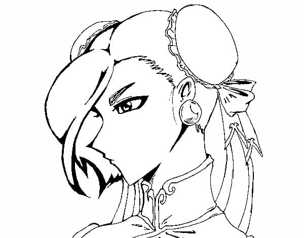 Desenho deCara de Chun Li para colorir