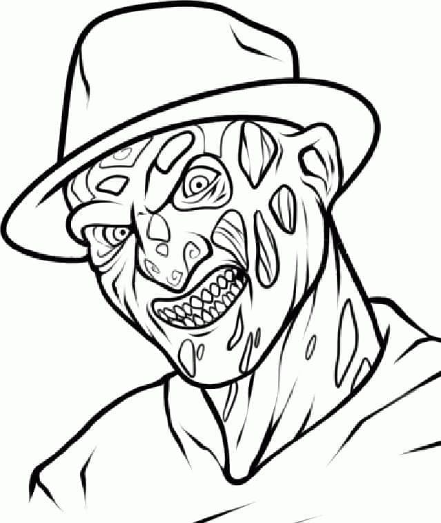 Desenho deCara de Freddy Krueger para colorir