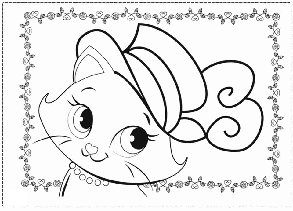 Desenho deCara de Gatinha Marie para colorir