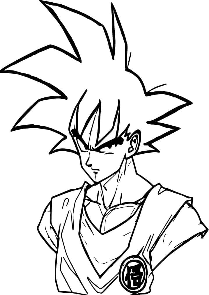 Desenho deCara de Goku para colorir