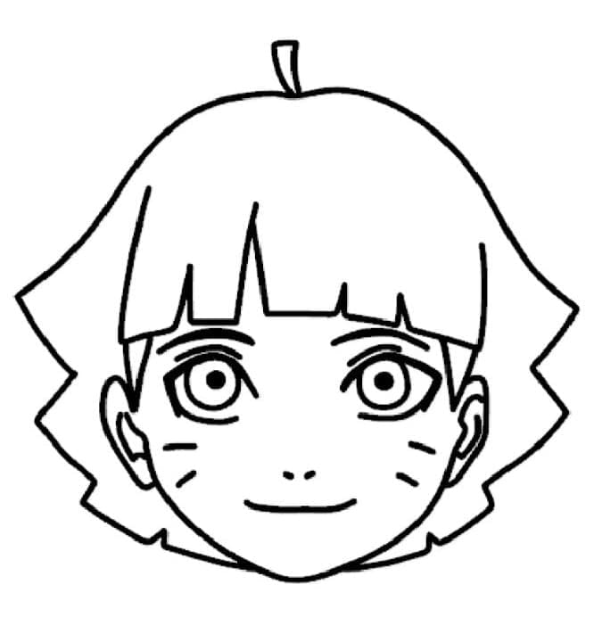 Desenho deCara de Himawari Uzumaki para colorir