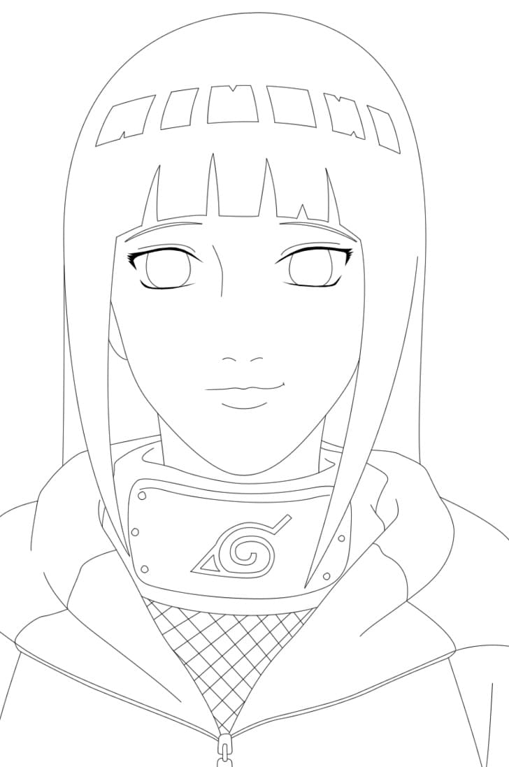 Desenho deCara de Hinata para colorir