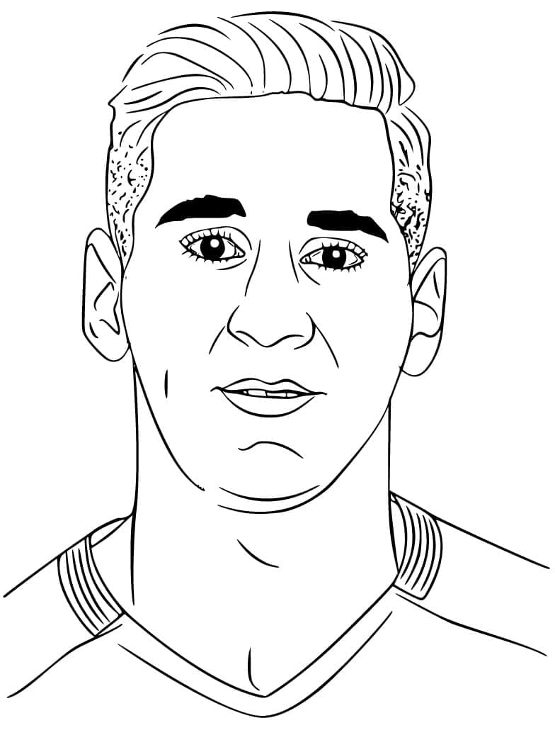 Desenho deCara de Lionel Messi para colorir