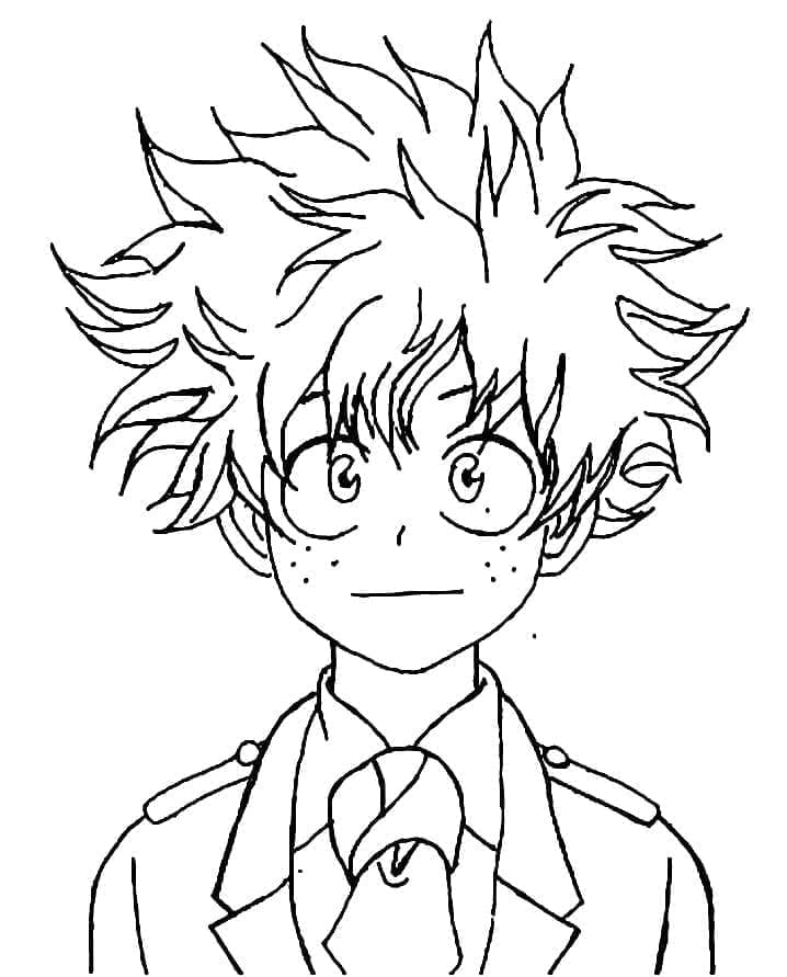 Desenho deCara de Midoriya para colorir