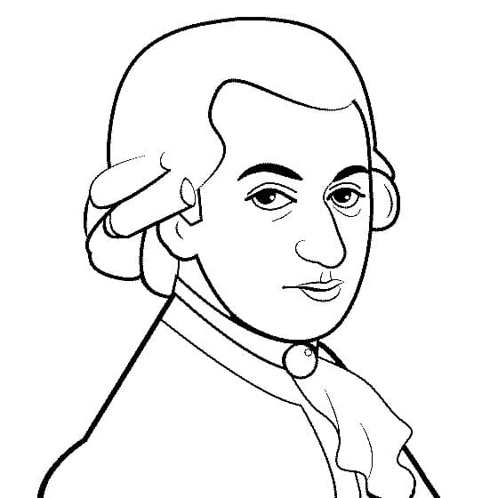 Desenhos de Mozart para colorir