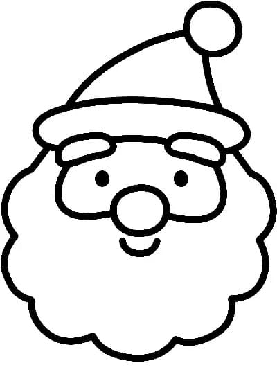 Desenho de Cara de Papai Noel para colorir