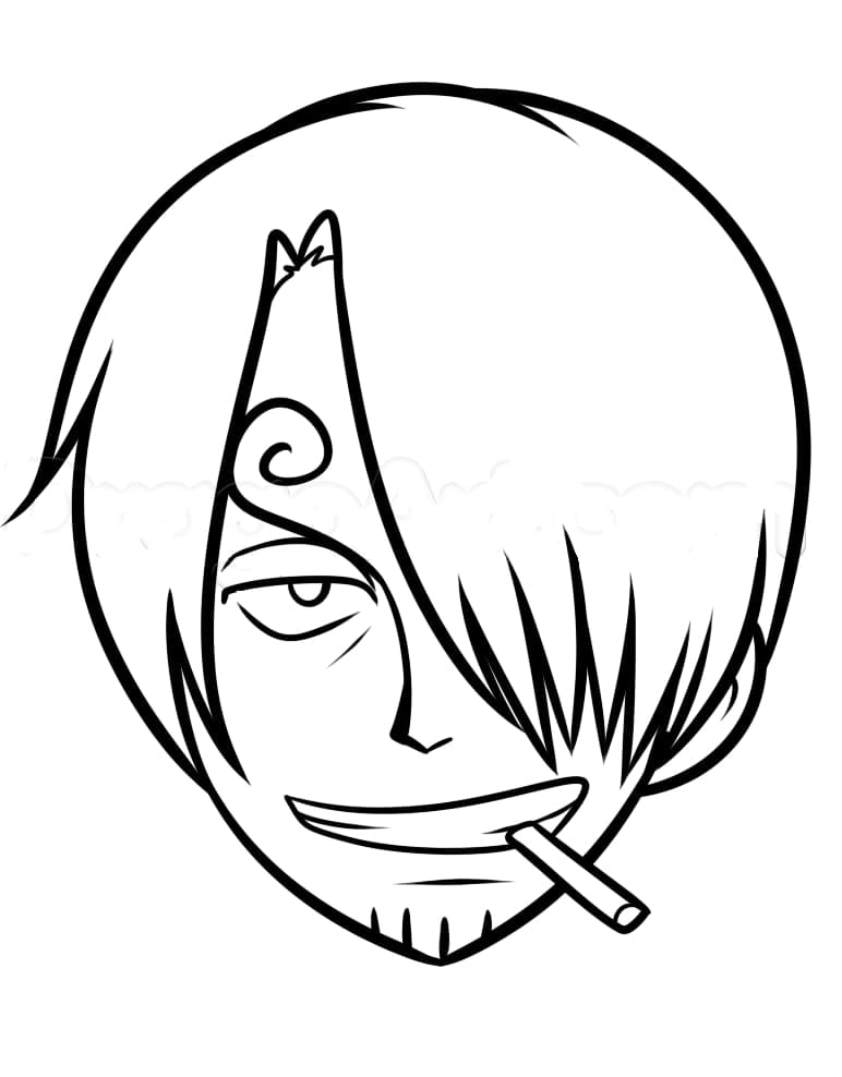 Desenho deCara de Sanji para colorir