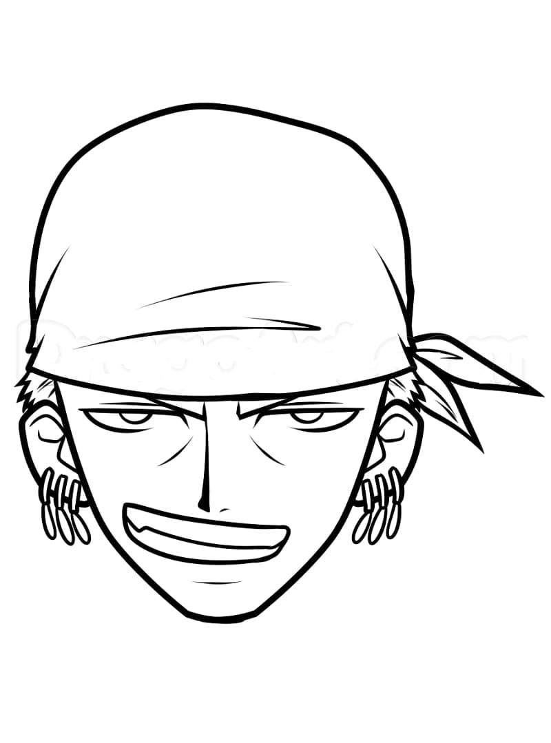 Desenho deCara de Zoro para colorir