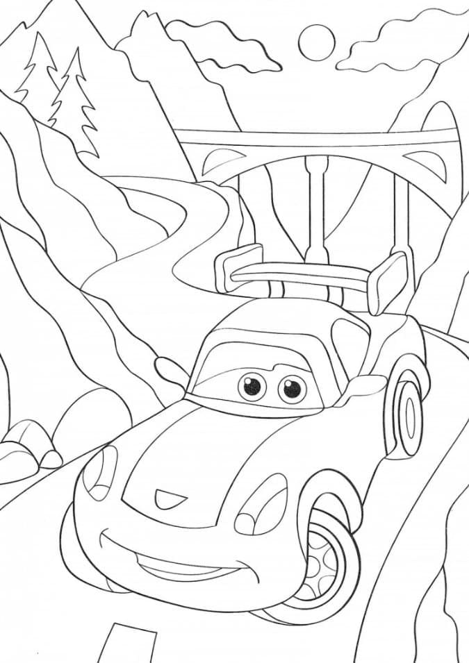 Desenho de Carro Animado para colorir