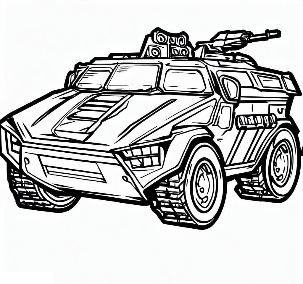 Desenho deCarro Blindado do Exército para colorir