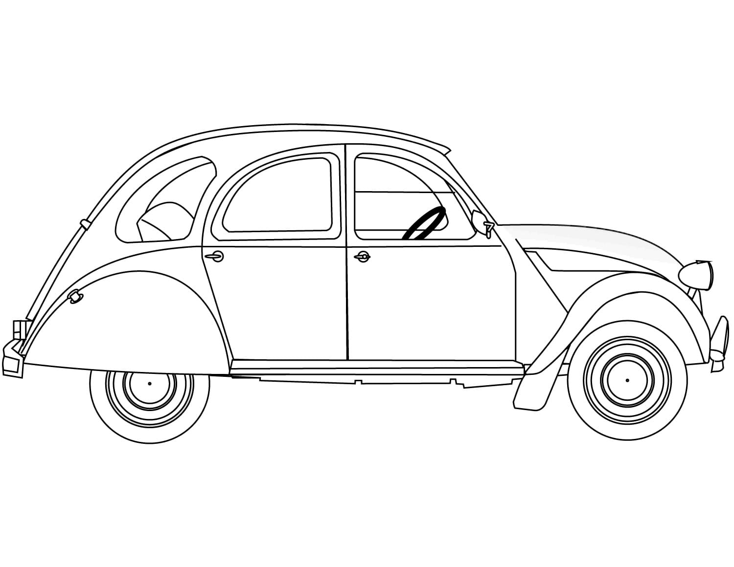 Desenho deCarro Citroen Antigo para colorir