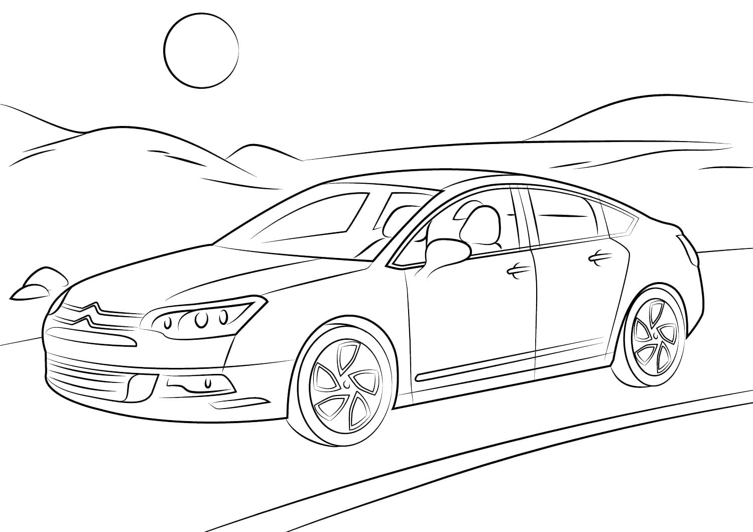 Desenho deCarro Citroen C5 para colorir