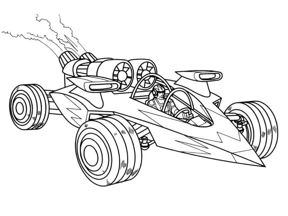 Desenho deCarro de Corrida Rápido para colorir