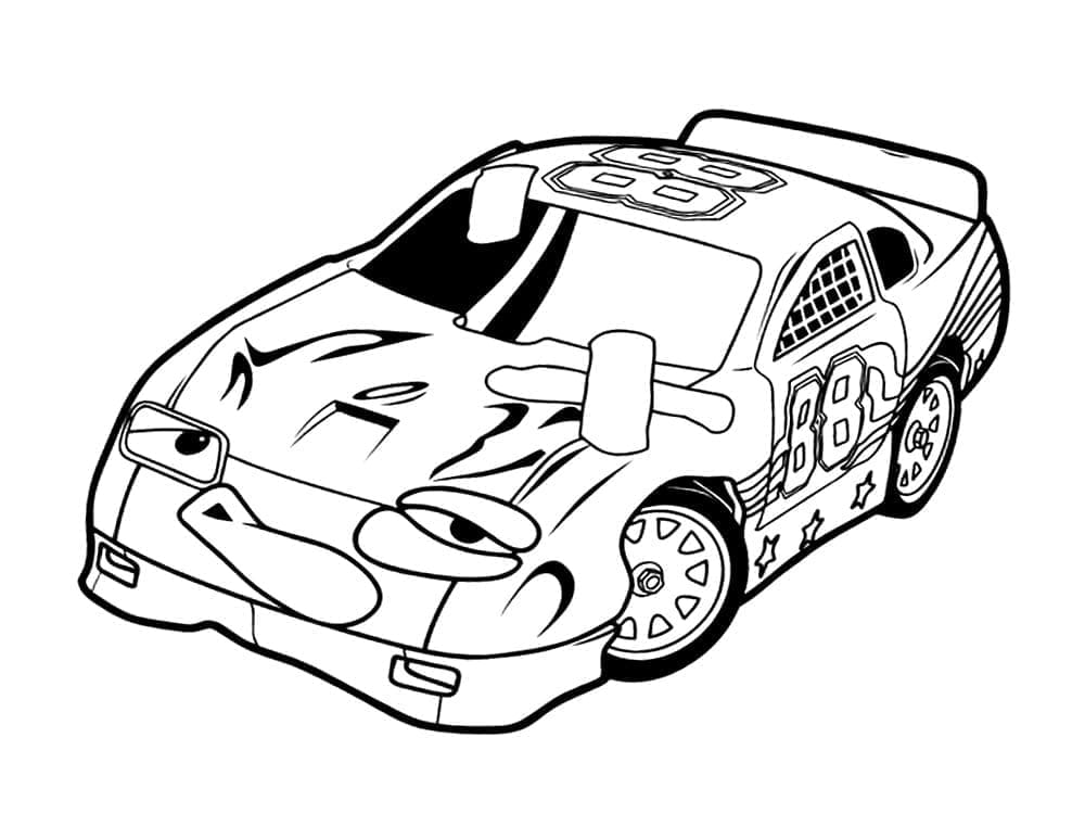 Desenho deCarro de Corrida Triste para colorir