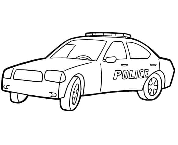 Desenho deCarro de Polícia Básico para colorir