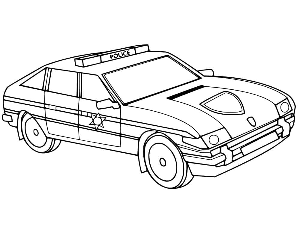 Desenho deCarro de Polícia Incrível para colorir