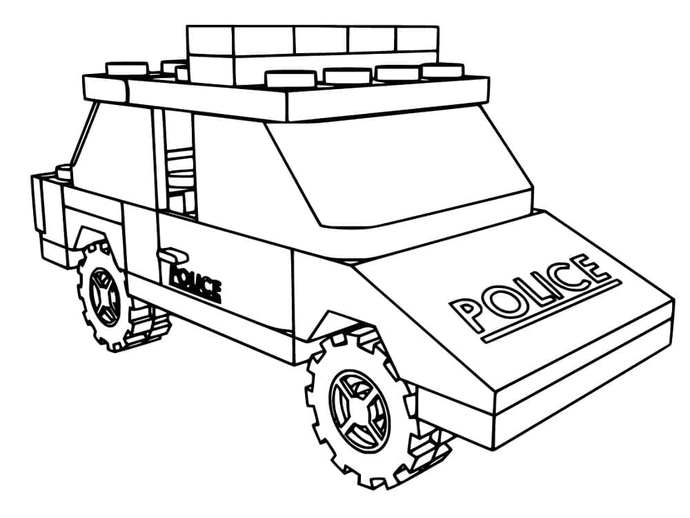 Desenho deCarro de Polícia Lego para colorir