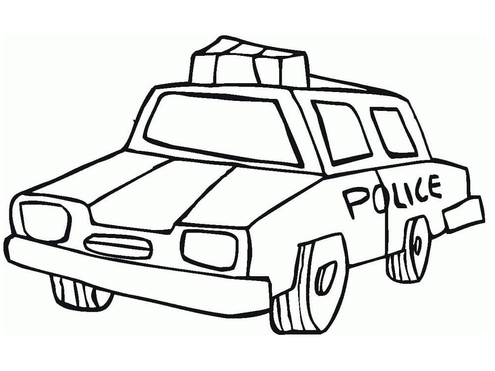 Desenho deCarro de Polícia Normal para colorir