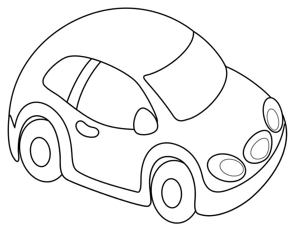 Desenho de Carro Fofo para colorir