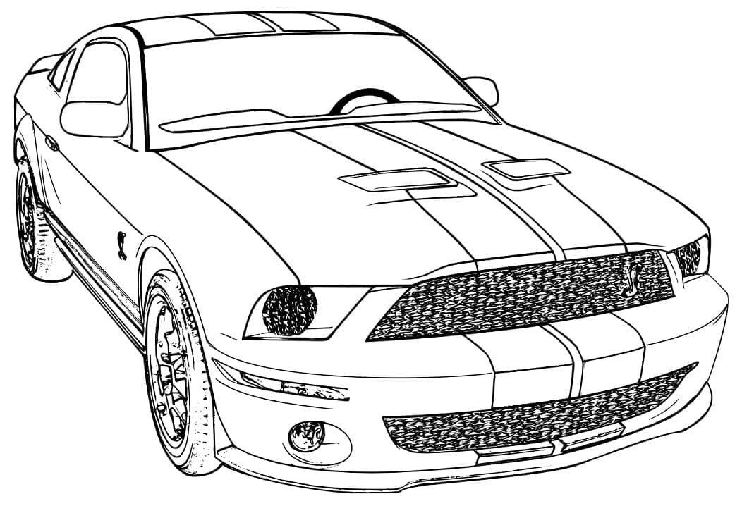 Desenho deCarro Ford Mustang para colorir