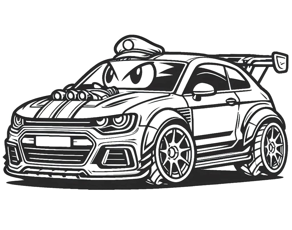 Desenho de Carro Irritado para colorir