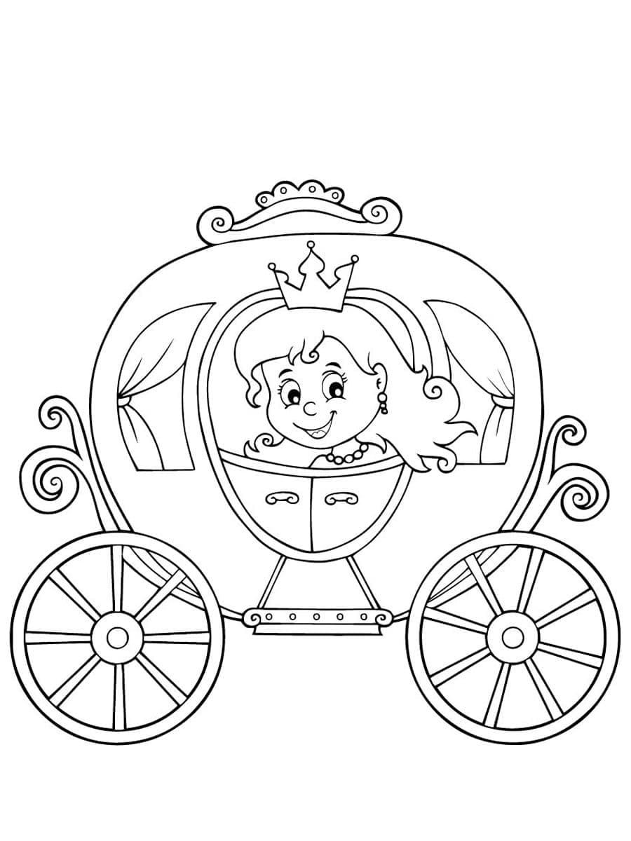 Desenho deCarruagem de Princesa para colorir