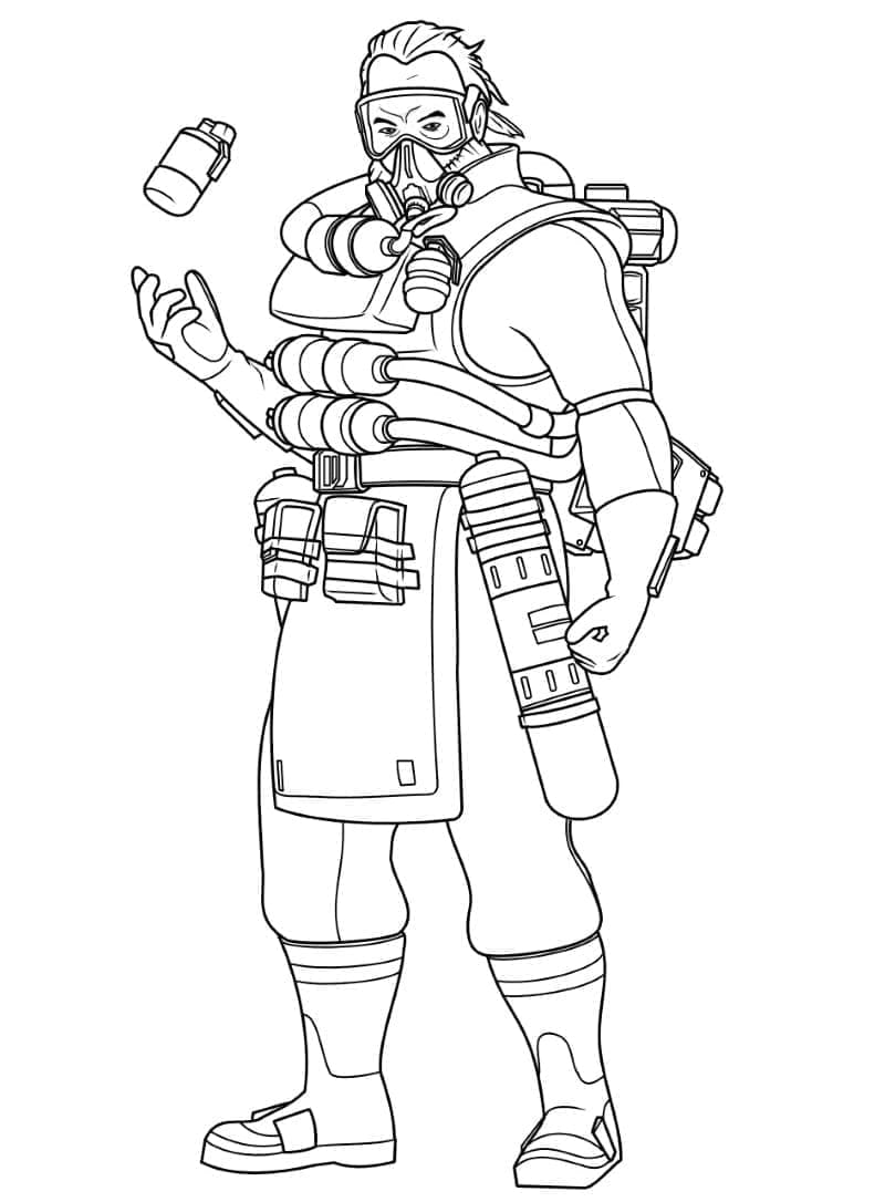 Desenho deCaustic Apex Legends para colorir