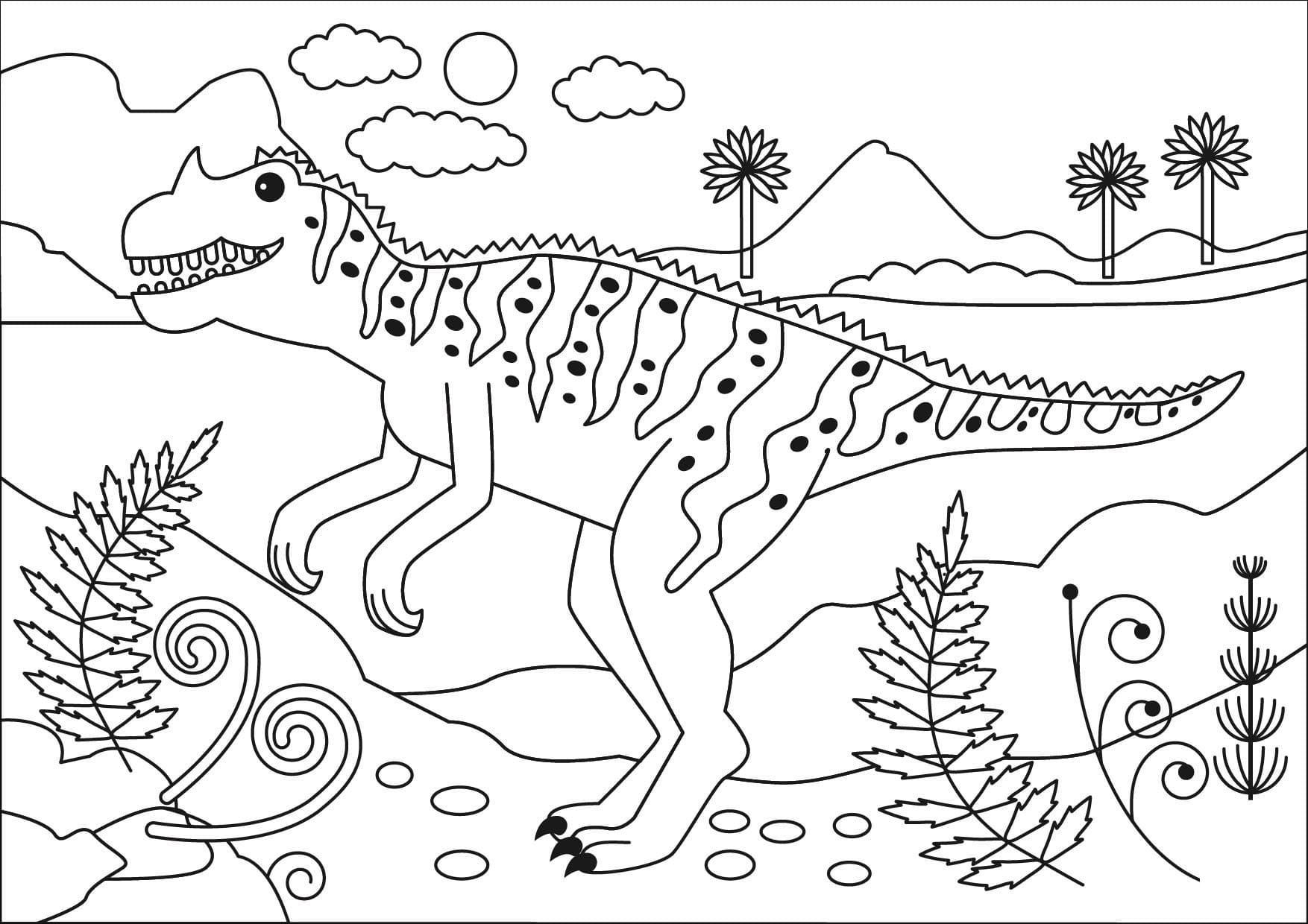 Desenho deCeratossauro Para Crianças para colorir