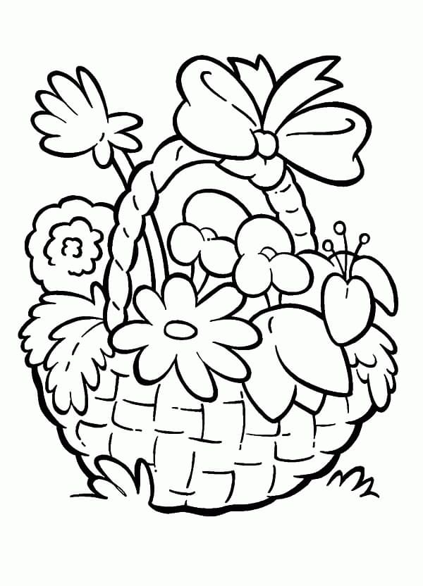 Desenho deCesta de Flores 3 para colorir