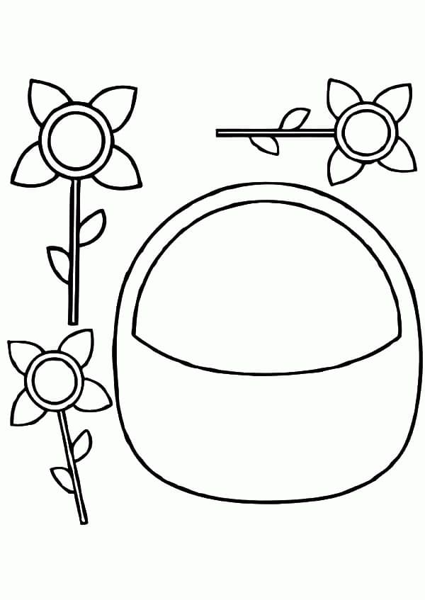 Desenho deCesta de Flores 6 para colorir