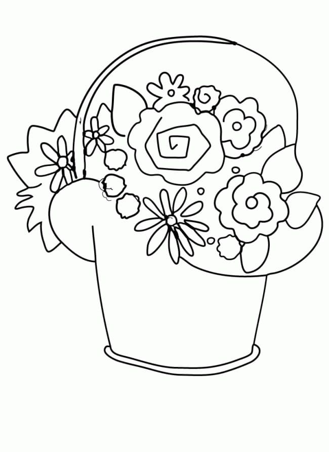 Desenho deCesta de Flores 8 para colorir