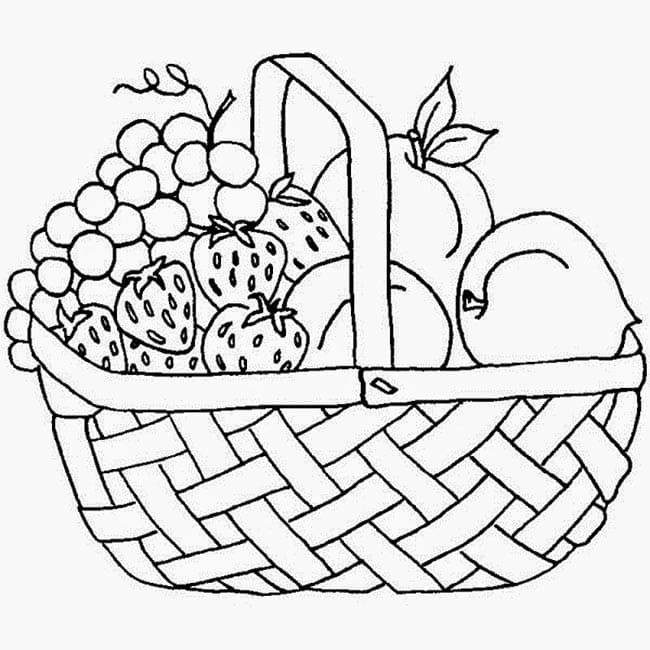 Desenho deCesta de Frutas 1 para colorir