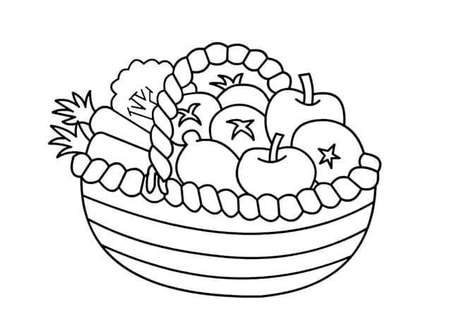 Desenho deCesta de Frutas Normal para colorir