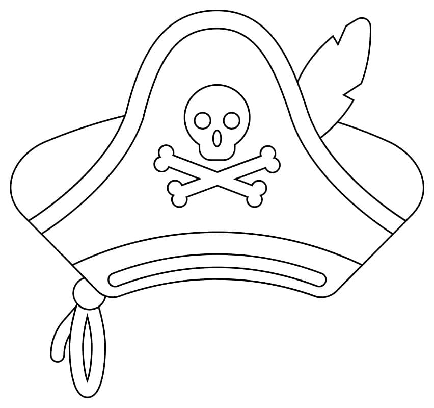 Desenho deChapéu de Pirata Simples para colorir