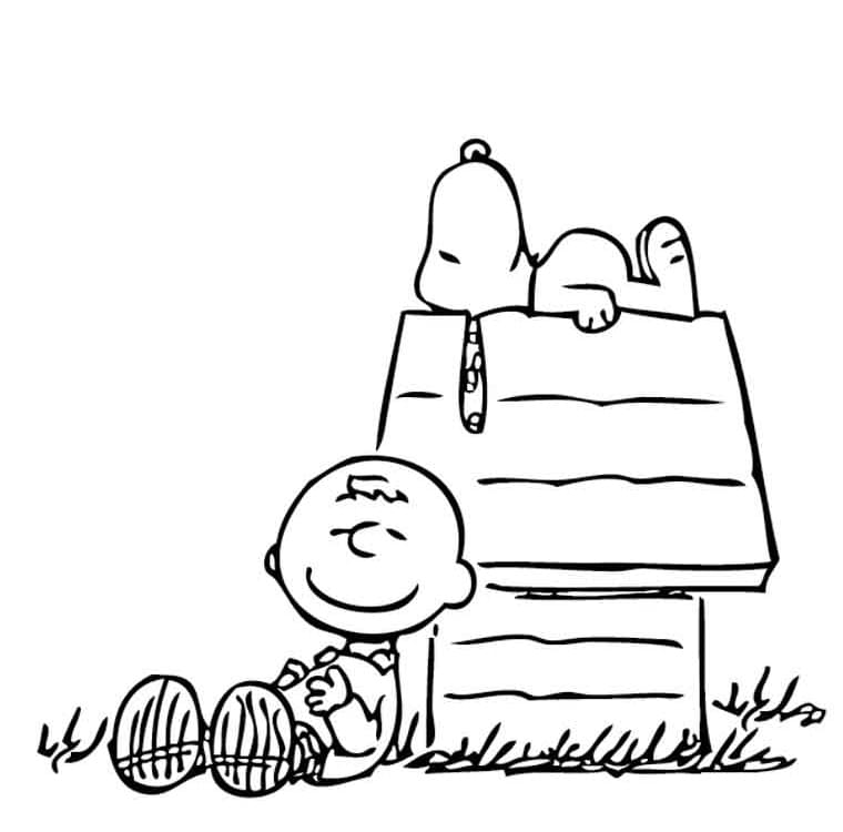 Desenho deCharlie Brown Dormindo para colorir