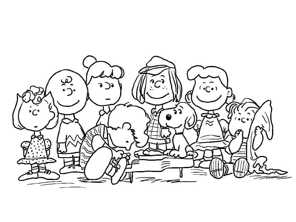 Desenho deCharlie Brown e Amigos para colorir