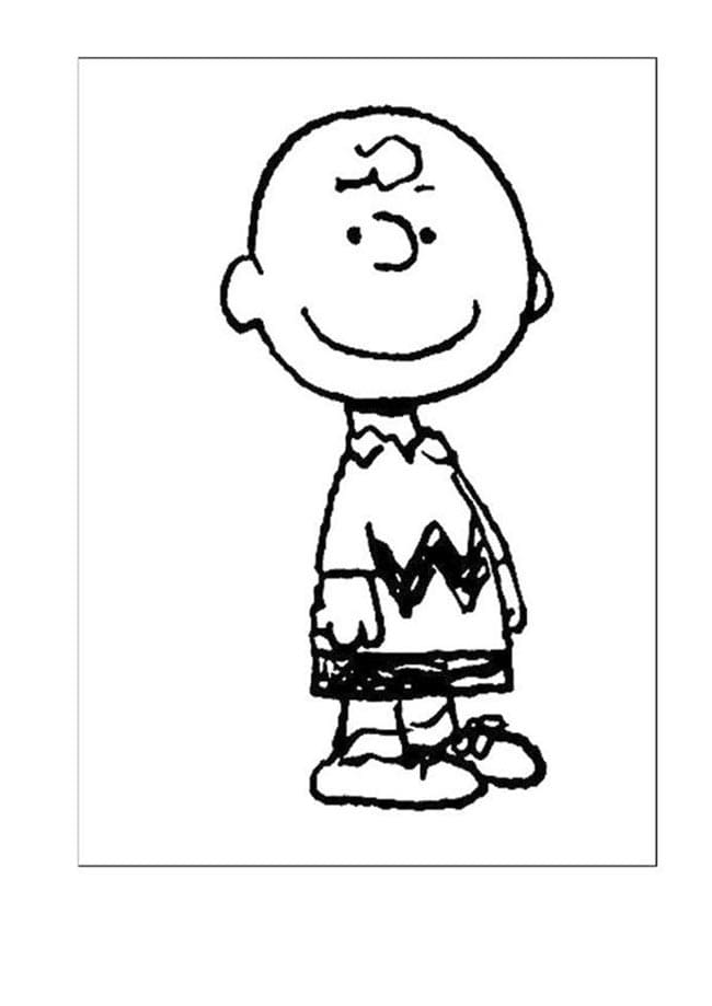 Desenho deCharlie Brown Feliz para colorir