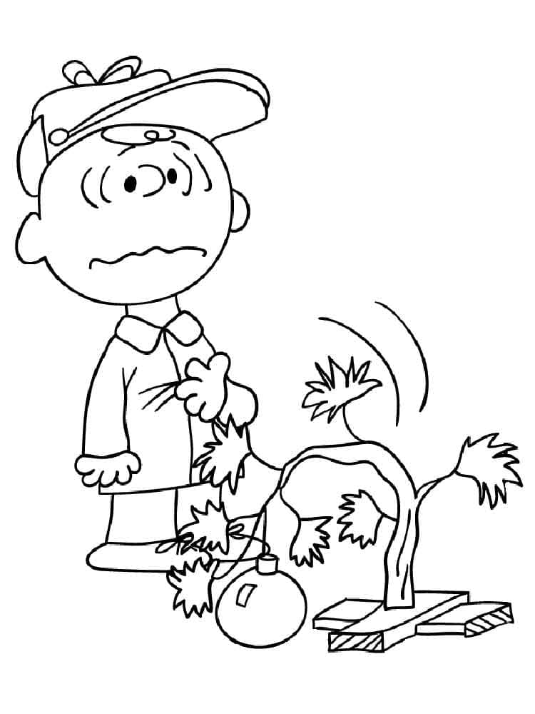 Desenho deCharlie Brown Triste para colorir